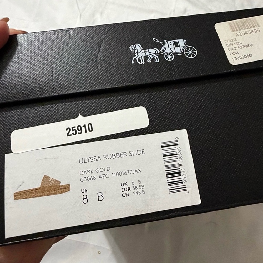 NEW COACH ULYSSA SLIDES SIZE 8 DARK GOLD!! - Picture 2 of 6